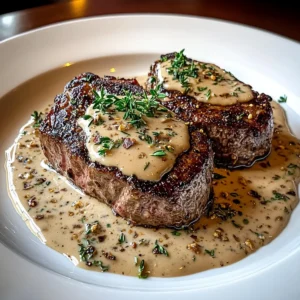 Steak with Haunted Bourbon Garlic Cream Sauce