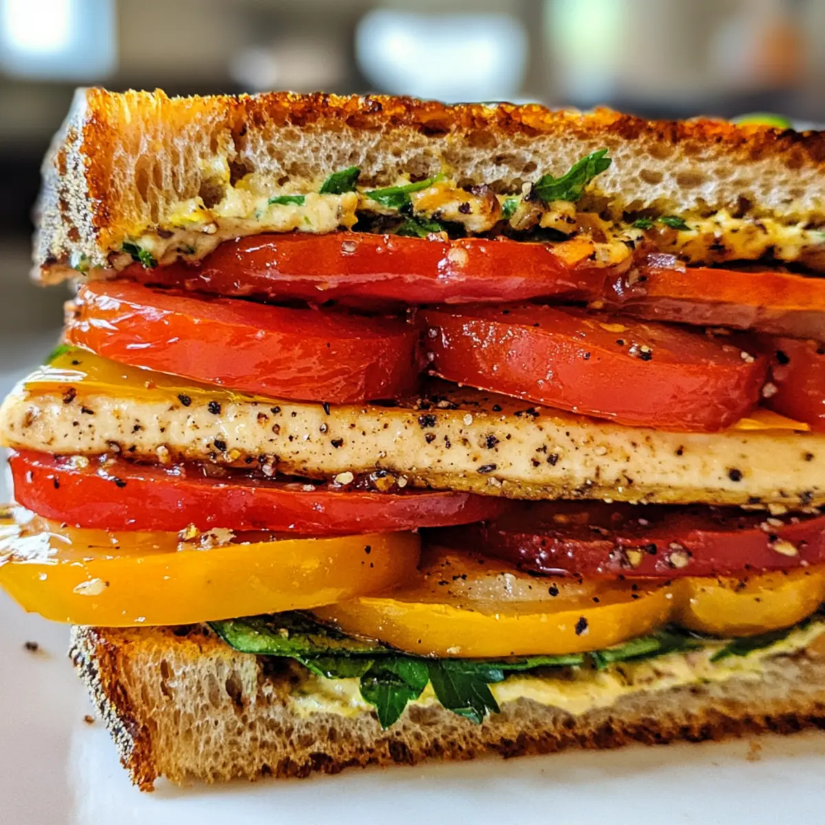 Marinated Tomato Sandwich