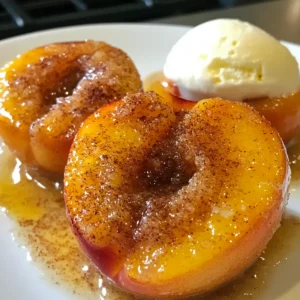 Cinnamon Sugar Baked Peaches