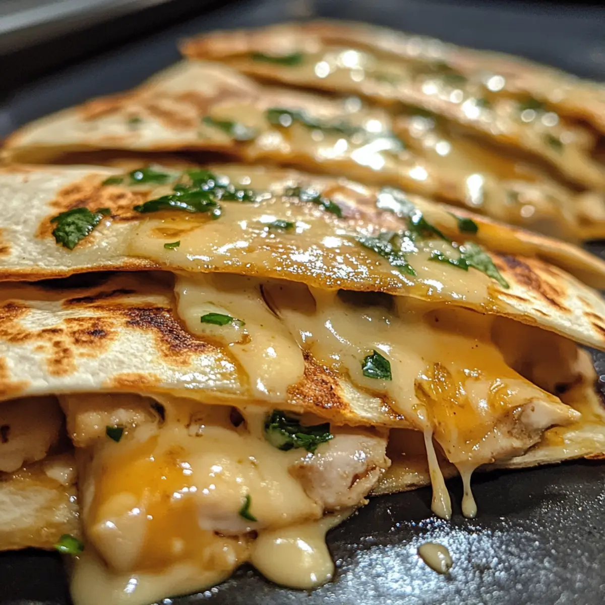 Cheesy Hot Honey Chicken Quesadillas with Spicy Jalapeño Cream Sauce