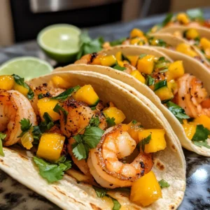 Honey Chipotle Shrimp Tacos with Mango Salsa