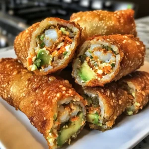 Spicy Crab Sushi Egg Rolls