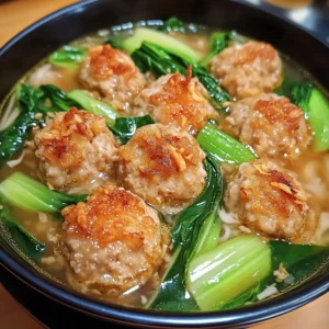 Ginger Chicken Meatball Soup