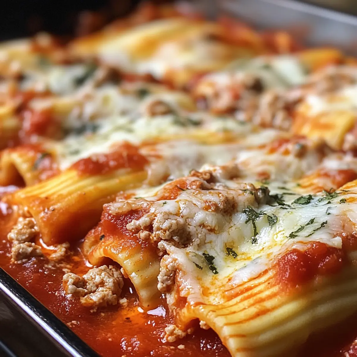 Stuffed Manicotti with Meat Sauce