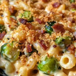 Mac and Cheese with Brussels Sprouts & Bacon Breadcrumbs