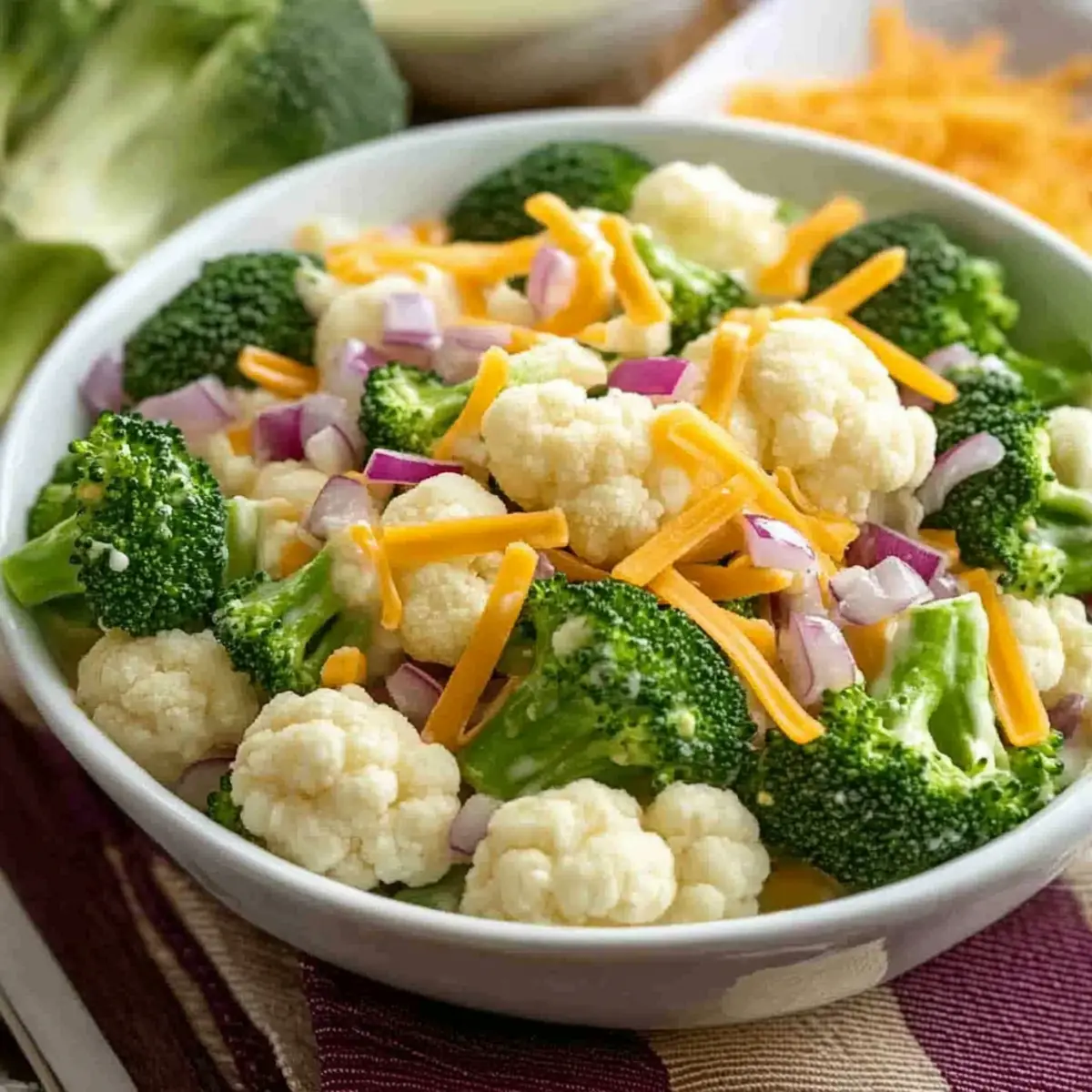 Broccoli Cauliflower Salad