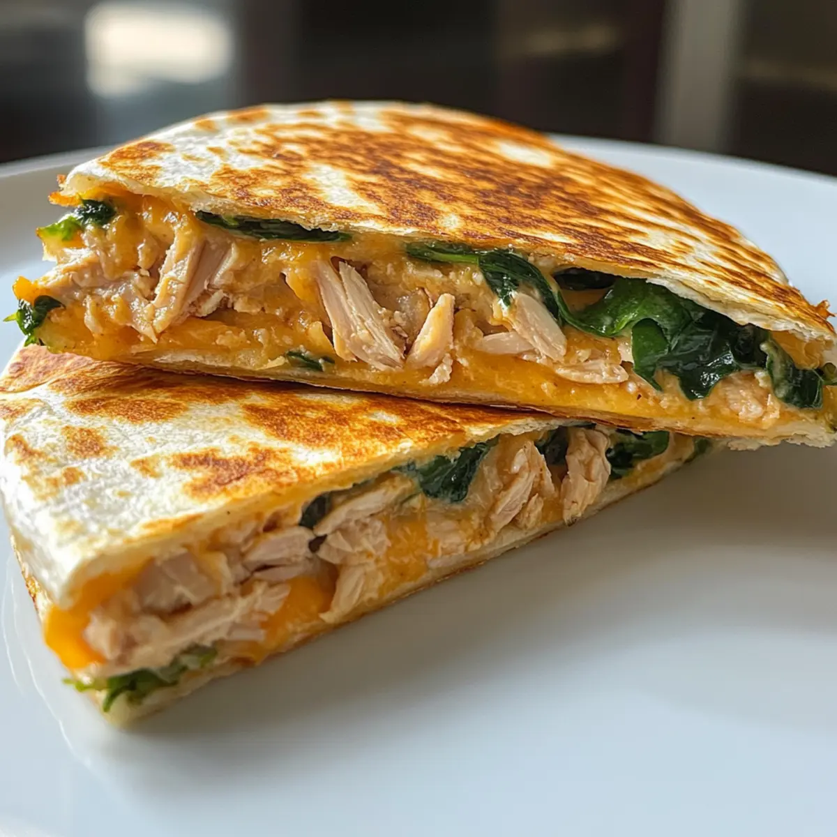 Tuna Melt Quesadilla With Sriracha Sauce