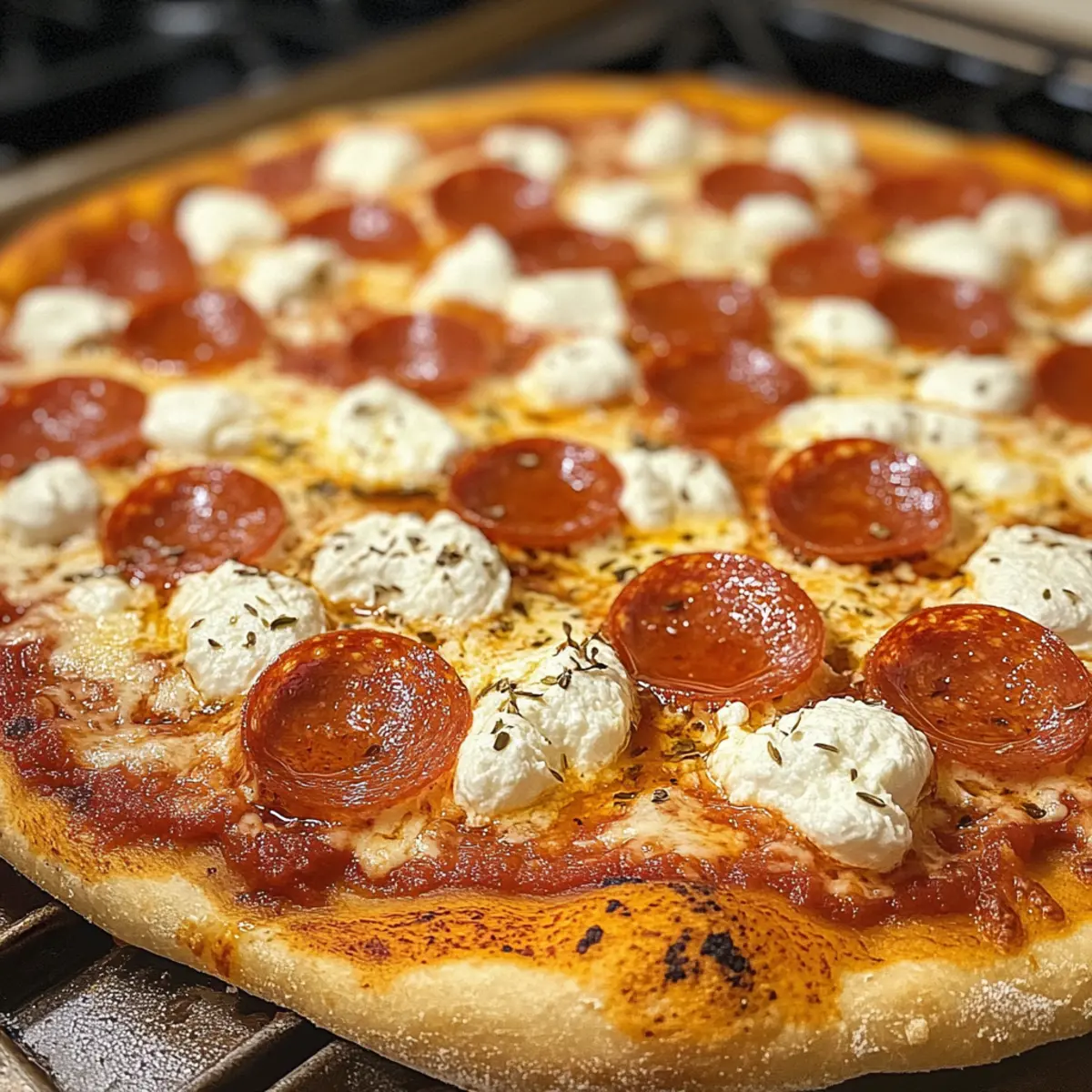 Hot Honey Pepperoni Ricotta Pizza