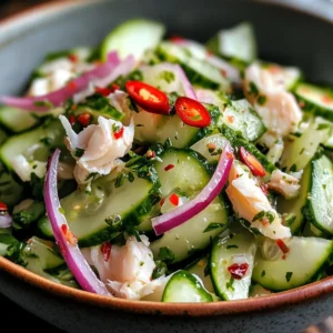 Zesty Cucumber Salad with Crab Meat