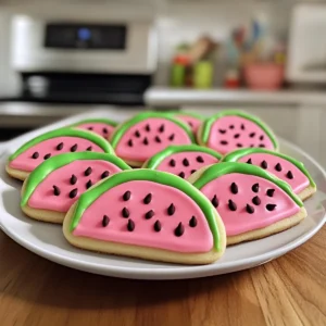Cute Watermelon Slice Sugar Cookies
