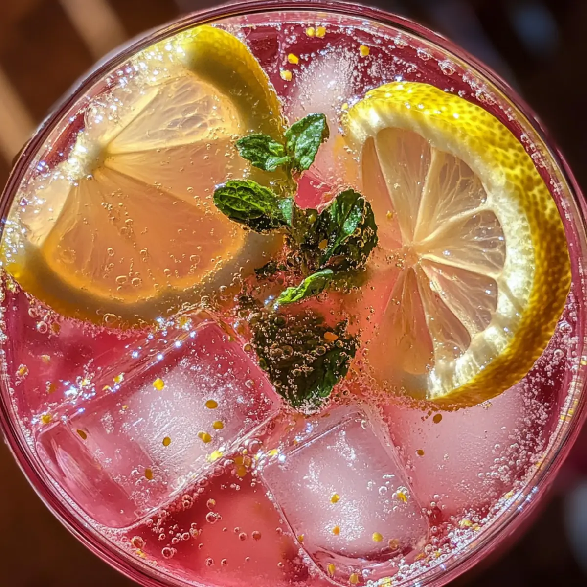Refreshing Honey Lemon Pink Soda