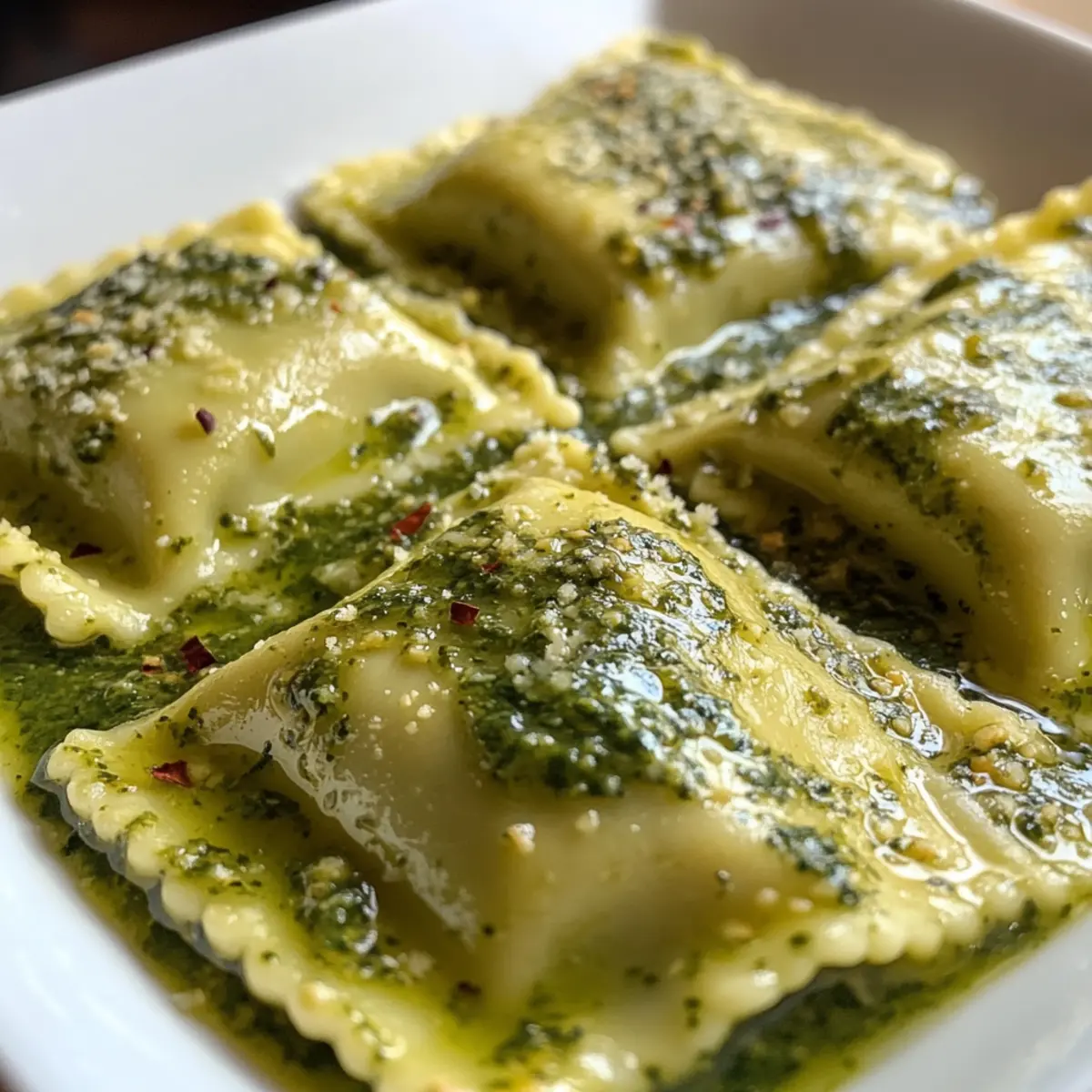 Ravioli with Pistachio Pesto