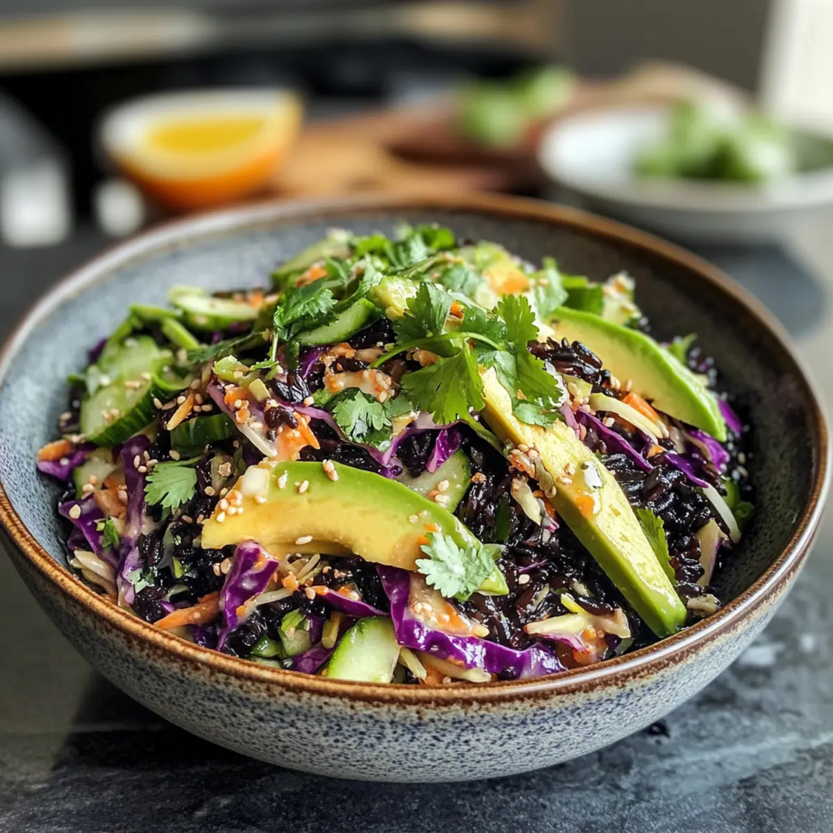 Orange Miso Black Rice Salad
