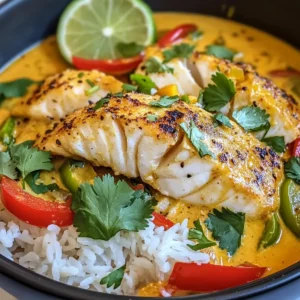 Coconut Lime Fish Curry with Jasmine Rice
