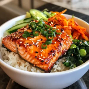 Korean Gochujang Butter Salmon Rice Bowl