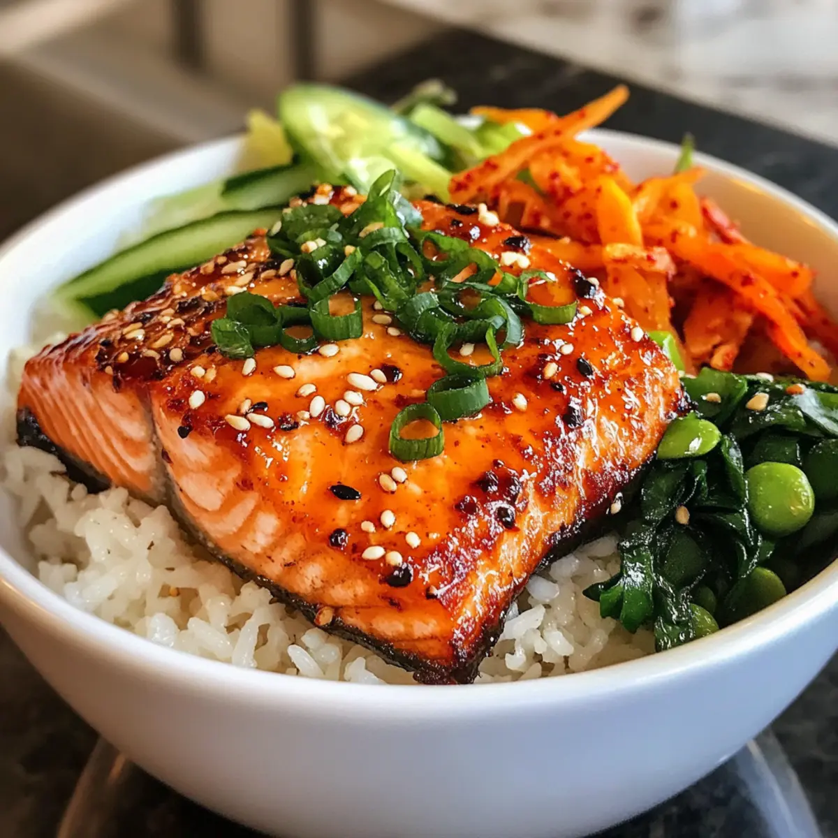 Korean Gochujang Butter Salmon Rice Bowl