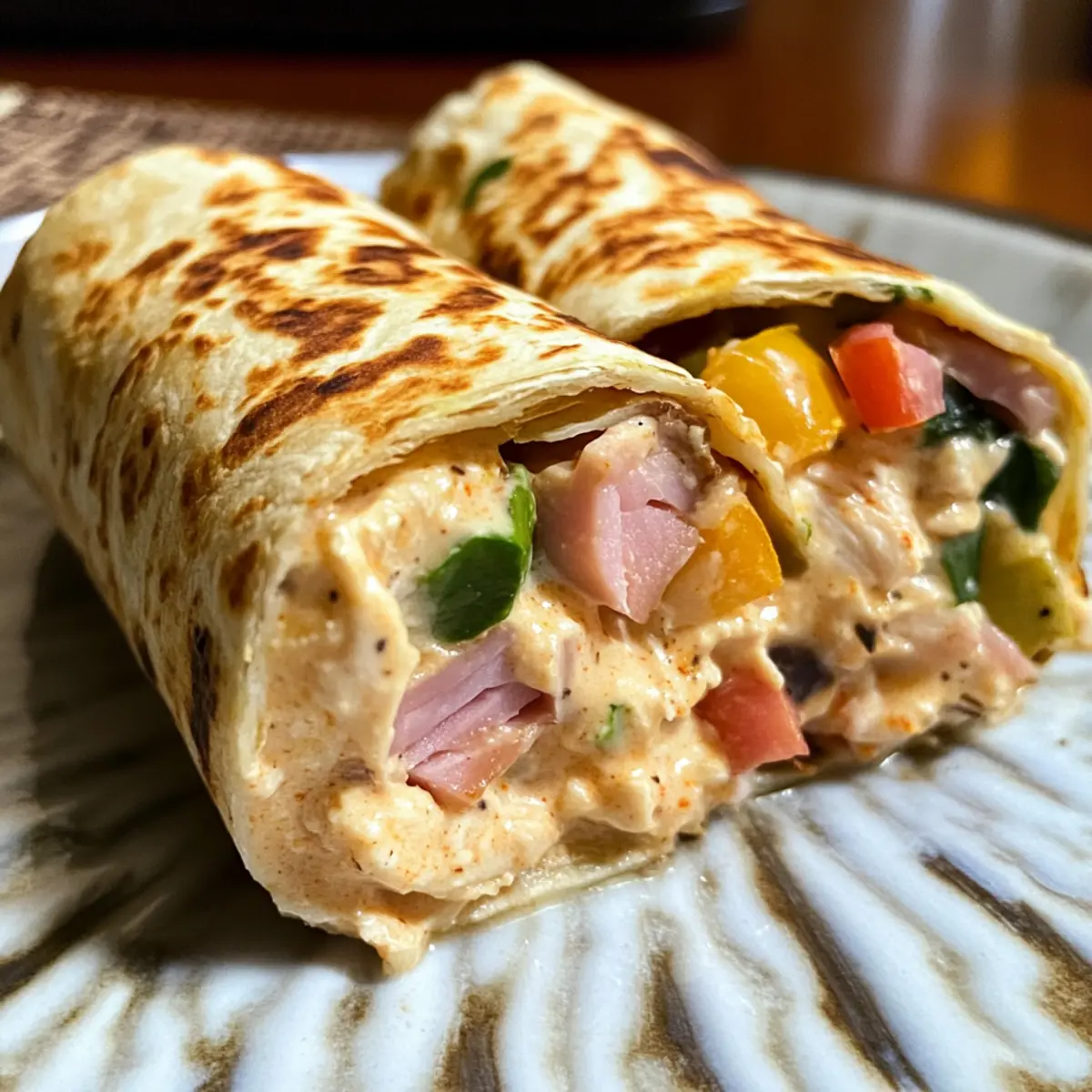 Crispy Chicken Cordon Bleu Wraps