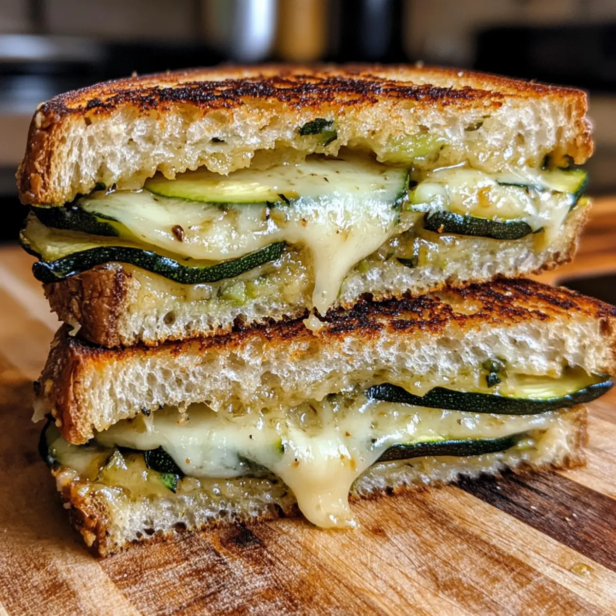 Crispy Zucchini Grilled Cheese with Garlic Butter