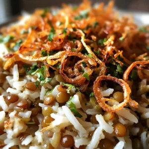 Mujadara Lentils and Rice Vegan