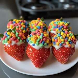 Fruity Pebble Strawberries