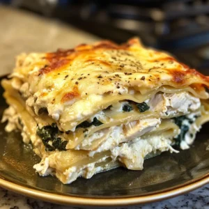Creamy White Chicken Caprese Lasagna