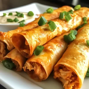 Spicy Buffalo Chicken Taquitos