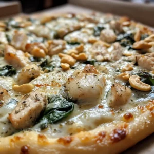 Alfredo Chicken Spinach Pizza