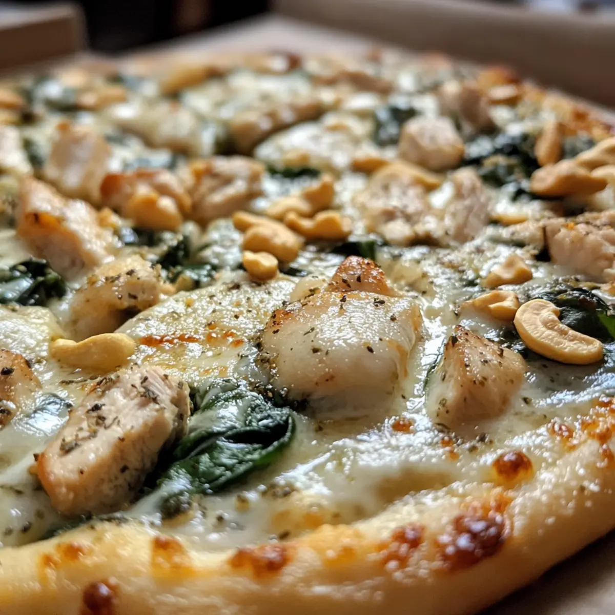 Alfredo Chicken Spinach Pizza