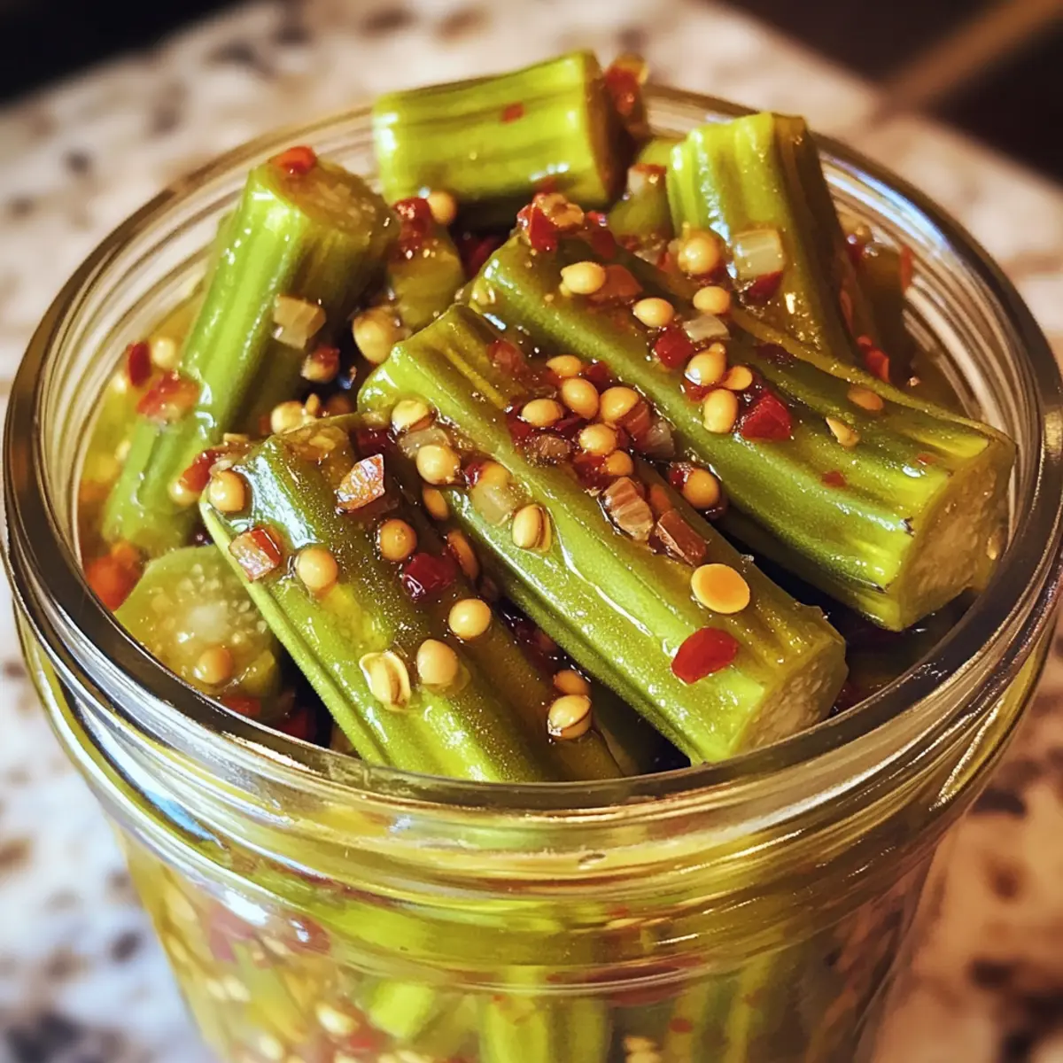 Sweet-Heat Pickled Okra